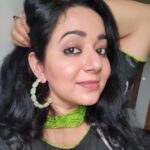 Chandra Lakshman Instagram - Dressed up-clicked-OK bye💖 Earrings-@phemmefashion @vani.biju.9 #moongirl #lifeisbeautiful #blessed #love #actor #tamilactress #malayalamactress #teluguactress #films #television #influencer #instadaily Kochi, India