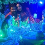 Chandra Lakshman Instagram - Achayan me and pulkoodu 🎉💝 @tosh.christy #moongirl #festivevibes #celebrations #goodvibes #mrandmrs #christmas #familytime