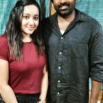 Chandra Lakshman Instagram - One more click with this wonderful man..#vijaysethupathi and thats all for now until i share screen space with him..#godspeed 🧿💫 Thanks for this epic pic @rugzady #moongirl #actorvijaysethupathi #favouriteactor #films #television #actor Chennai, India