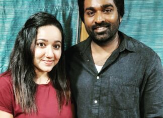 Chandra Lakshman Instagram - One more click with this wonderful man..#vijaysethupathi and thats all for now until i share screen space with him..#godspeed 🧿💫 Thanks for this epic pic @rugzady #moongirl #actorvijaysethupathi #favouriteactor #films #television #actor Chennai, India