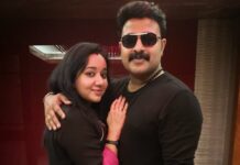 Chandra Lakshman Instagram - 🖤Our happy colour 🖤 #moongirl #black #favouritecolour #twinning #couple #blessed #actor #potd Kochi, India