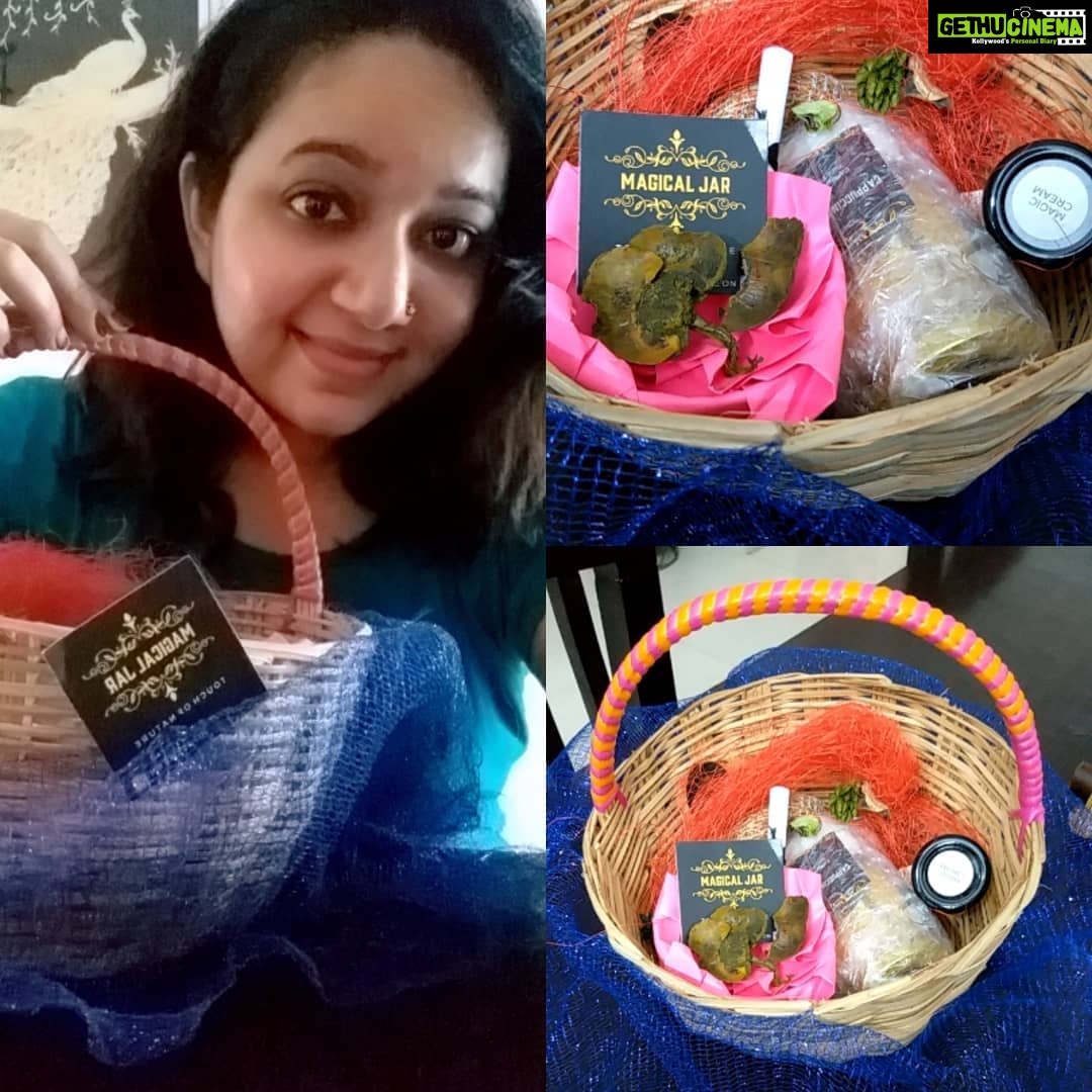 Chandra Lakshman Instagram - What a lovely basket of nature's own products from @magical_jar..!! Thanks so much for the love..💖 #moongirl #naturalskincareproducts