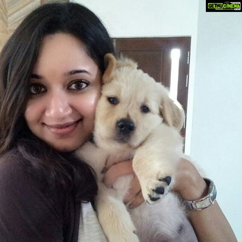 Chandra Lakshman Instagram - The best companion man can ever have..the best creation of God..the most trustworthy living being😍😘Most importantly they don't judge you..all that they need is a little attention and love.😚 #mansbestfriend🐶 #selflesslove #chakku #luckyus