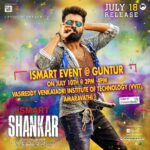 Charmy Kaur Instagram – Get ready GUNTUR .. ISMART EVENT 
ISMART TEAM COMING TO UR CITY TOMORROW 🥳🥳 @ram_pothineni @purijagannadh @puriconnects @nidhhiagerwal @nabhanatesh @satyadevoffl #pcfilm 
#ismartshankaronjuly18th