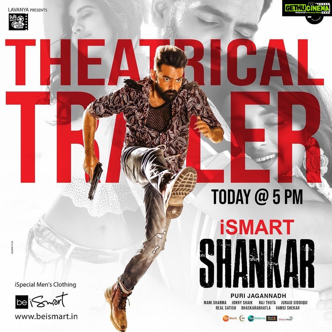 Charmy Kaur Instagram - Thurum 🔥🔥Trailer of Double Dimaak #IsmartShankar from today 5 PM #ismartshankartrailer 🔫🔫 @purijagannadh @ram_pothineni @charmmekaur @nabhanatesh @nidhhiagerwal #ManiSharma @puriconnects #PCfilm @poetbb #iSmartShankarOnJuly18th