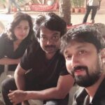 Charmy Kaur Instagram - With our dearest #venkymama DIR bobby on sets of #ismartshankar #dimaakkharab song sets .. we surely have a lot of gossips to discuss tonight 😉 @purijagannadh @puriconnects #PCfilm Hyderabad