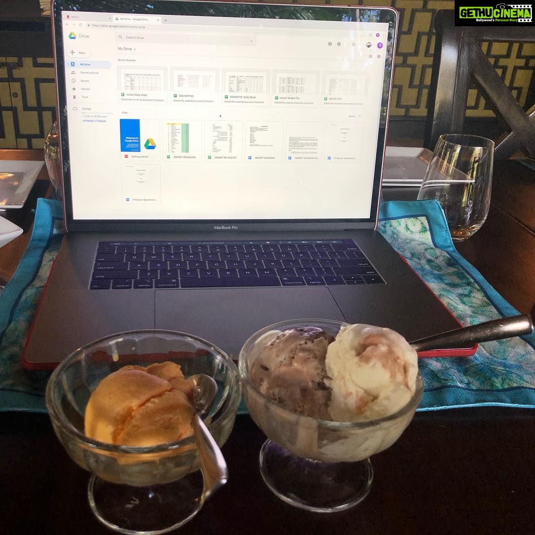 Charmy Kaur Instagram - Itβs ok to work from home with ice creams in company ππ #backhome #family #hyd #love #work #PC #foodporn Hyderabad - Telagana