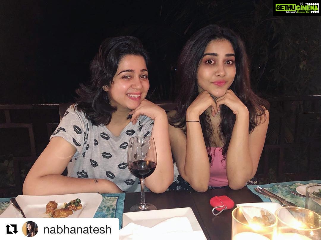 Charmy Kaur Instagram - π revealing inner secrets ππ #Repost @nabhanatesh with @get_repost γ»γ»γ» Twinkle twinkle little star ,do u wonder what girls nightouts are !!! ? Picture credit : #Ismartshankar @charmmekaur @ram_pothineni @purijagannadh #datenight #thaifood #goa