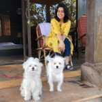 Charmy Kaur Instagram - Happiness is when ur babies come all the way to goa to spend time with u on sets 😍 #petsofinstagram #ismartshankar #romantic Goa, Morgim
