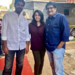 Charmy Kaur Instagram - Guests on sets of #ismartshankar 😍 My GOWRI film combo .. DIR Ramana n Ravi Kishore garu 😁 #feelingnostalgic 🙈 shot with them in 2005 🤭shud say this looks like a #14yearschallenge 😂😂