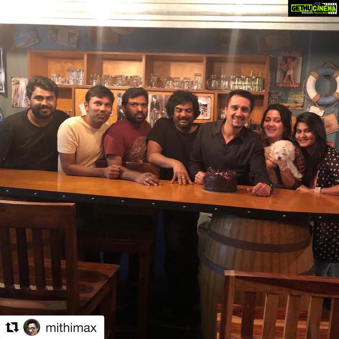 Charmy Kaur Instagram - We Luv u bro 😍 #Repost @mithimax with @get_repost ・・・ Last night birthday party scenes. With my sis, puri Jagannadh my wife and PC team ...Thanks for the crazy night @charmmekaur @puriconnects @purijagannadh @sabby_2122 @manirajpadigomula @anil.paduri