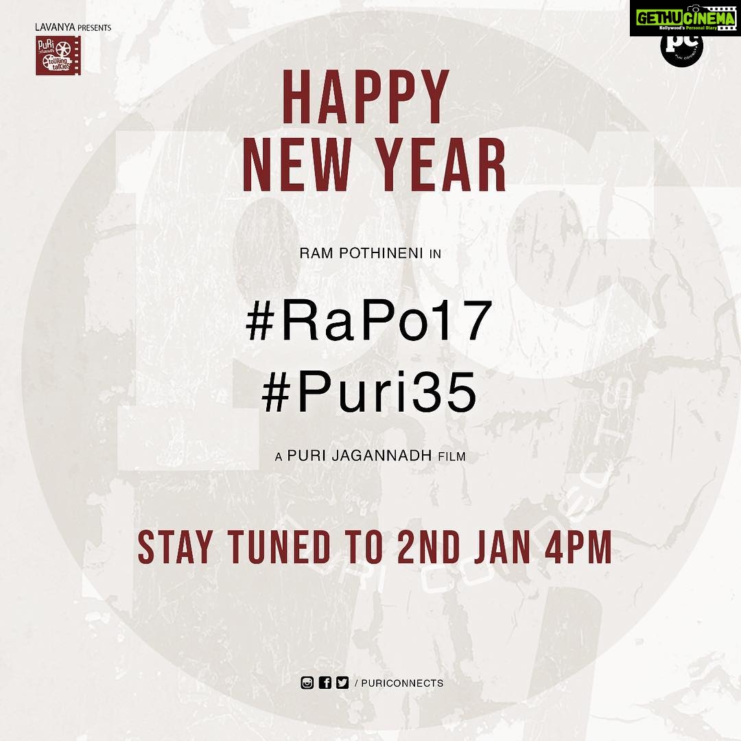 Charmy Kaur Instagram - Yaaaayyyyyy #happynewyear2019 🥳 Stay tuned for sum auwsum new year surprises coming on jan 2nd 2019 4 pm 😍 #RaPo17 #Puri35 #PCfilm @purijagannadh @ram_pothineni @puriconnects