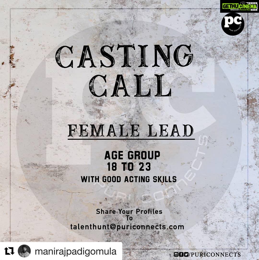 Charmy Kaur Instagram - Doors open 🤗 #Repost @manirajpadigomula with @get_repost ・・・ #CastingCall #FemaleLead @puriconnects