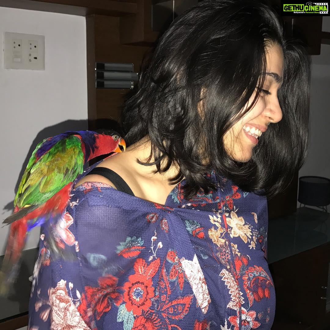Charmy Kaur Instagram - When u tickle me 😜 #petsofinstagram #mithu #love #birds #pc @puriconnects @purijagannadh