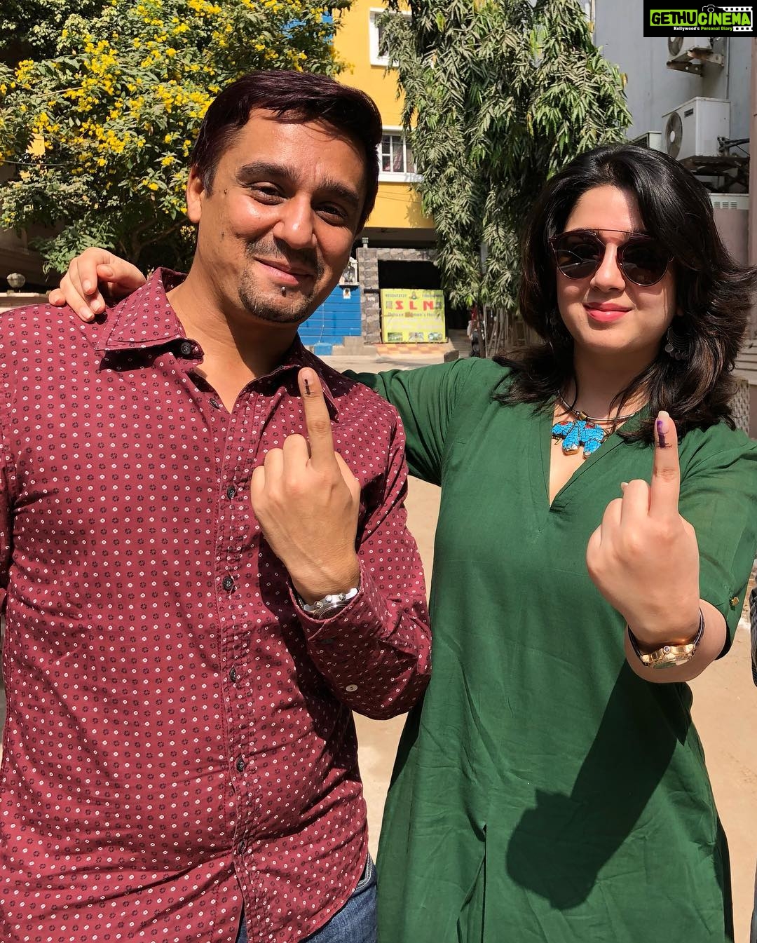 Charmy Kaur Instagram - We did our bit #telanganaelections2018 @mithimax bro n mom .. Hyderabad