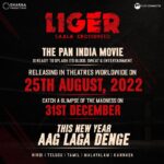 Charmy Kaur Instagram - Unleashing the beast to nation on 𝟐𝟓th 𝐀𝐮𝐠 𝟐𝟎𝟐𝟐🥊 #LigerOnAug25th2022 And catch the glimpse of our madness on this 𝟑𝟏st 𝐃𝐞𝐜🔥 #Liger @thedeverakonda @miketyson #Purijagannadh @karanjohar @ananyapanday @apoorva1972 @meramyakrishnan @vish_666 @ronitboseroy @dharmamovies @puriconnects