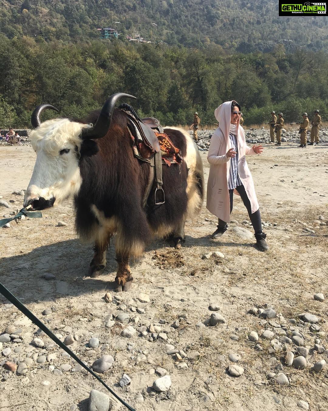 Charmy Kaur Instagram - With the cutie on sets of #Mehbooba ❤️ #HimachalPradesh @purijagan @PuriConnects @TheFilmMehbooba #PCfilm ❤️ @actorakashpuri @jonnytheanimator @sandychow44 @vishnu_sarma @iamnehashetty @vishureddy_