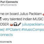 Charmy Kaur Instagram - #Repost @puriconnects (@get_repost) ・・・ Welcome on board Julius Packiam 🎸🎼🎺🎹 very talented Indian MUSIC COMPOSER 🥁🎧🎤 juliuspackiam.com/showreel/ #PCtalent #MusicComposer #PuriConnects