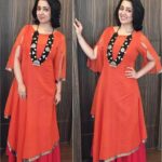 Charmy Kaur Instagram - #Repost @geetikachadhaofficial with @repostapp ・・・ @charmmekaur carrying off this indie boho look for a #BigC event! Outfit - #Olayla, @storeanonym Jewelry - #divaajewels #orange #indie #boho #playful #styledbygeetika