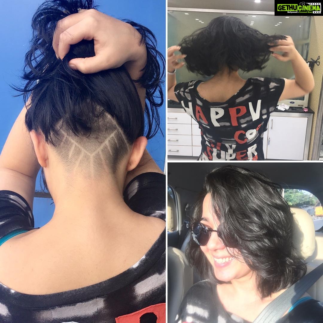 Charmy Kaur Instagram - My wildness is hidden on my backside 😉 #undercut #hairtattoo #miracle #crazyme