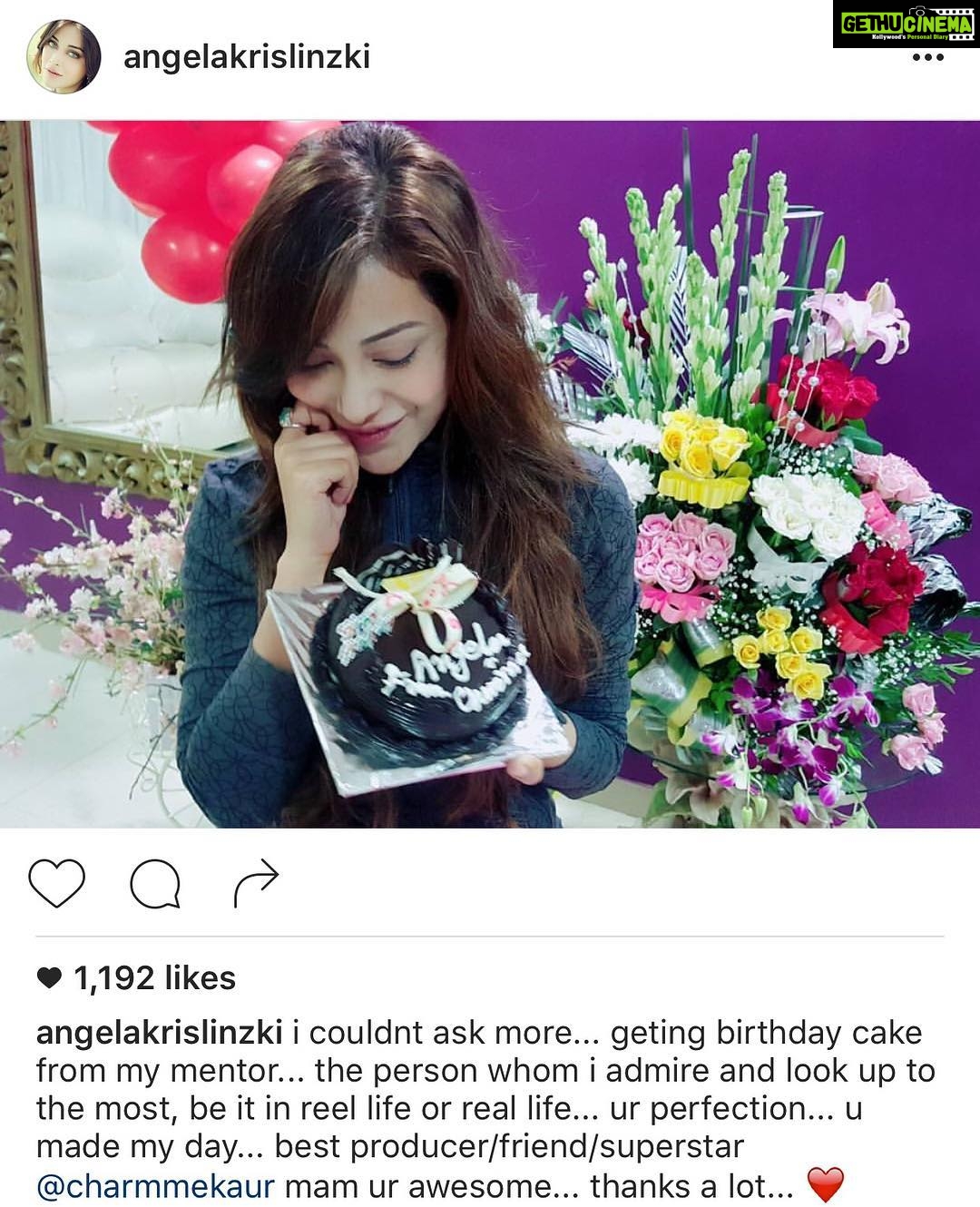 Charmy Kaur Instagram - @angelakrislinzki my darling luv u loads always .. 😘😘😘😘😘😘😘 u r the sweetest person I know 😘😘😘 u deserve it all 😘😘😘