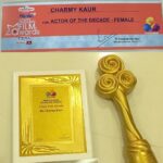 Charmy Kaur Instagram - Another 1 💃 Honoured 🙏🏻 Best actress of the decade 🙏🏻 thank u 'Flowers Indian Film awards ' 😍❤️😍
