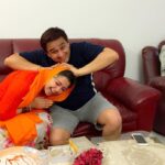 Charmy Kaur Instagram - : Happyyyyyyy raksha bandhan 😛😛 This is d only day he behaves like my BIG BRO (which he is actually 🙈) 😛😂
