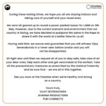 Charmy Kaur Instagram - In light of the current environment and testing times our country is facing, our focus is solely on helping the community. Therefore, we have decided to postpone the release of the teaser of #LIGER. We hope you’re staying safe, staying healthy and staying home. Thank you for all your support! #PuriJagannadh @thedeverakonda @ananyapanday @karanjohar #PuriJagannadh @apoorva1972 @ronitboseroy @meramyakrishnan @Vish_666 @dharmamovies @puriconnects