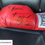 Charmy Kaur Instagram – Posted @withregram • @puriconnects Personally autographed by legend @miketyson 🥊
For boss #Purijagannadh n boss lady @Charmmekaur✨

This is surely going to be treasured forever 🥰

#LIGER #ShootInUSA