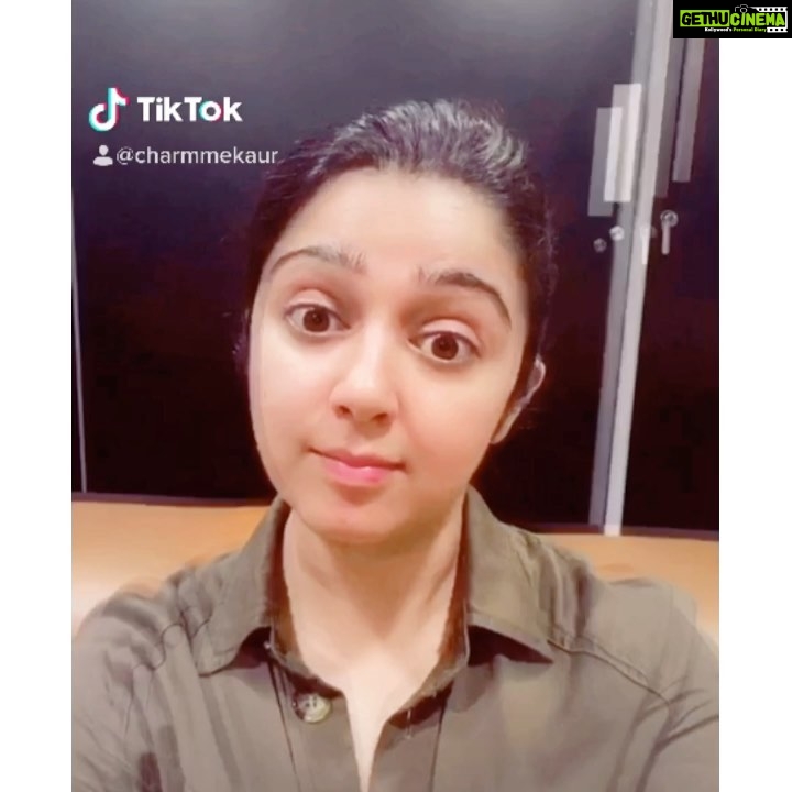 Charmy Kaur Instagram - Time pass with home look 😁 No time to dress up for a video 😂 #facechallenge #tiktok #lockdown #stayhome #staysafe 💕