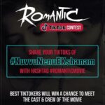 Charmy Kaur Instagram - Share your tiktoks of #NuvvuNenuEkshanam with hashtag #RomanticMovie. Best tiktokers will win a chance to meet the cast & crew of the movie. https://vm.tiktok.com/QpyngB/ #Romantic ‪Starring @actorakashpuri & @ketikasharma Music #SunilKasyap ‪Directed by @anil.paduri ‪A @purijagannadh @charmmekaur Production.‬ @puriconnects #PCfilm 💕