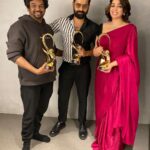 Charmy Kaur Instagram - Best sensational director @purijagannadh 💖 Best sensational actor @ram_pothineni 😘 Best producer ME ME ME 😍 Best sensational movie US US US 😜 Best music #manisharma 😁 #ismartShankar bags 5 awards 🤩 Thanks @zee5telugu 💃🏼