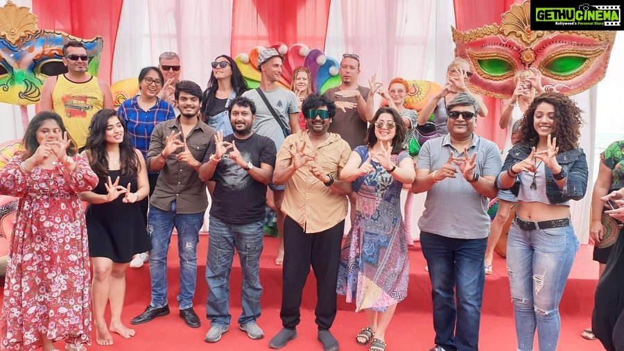 Charmy Kaur Instagram - We r Happy to launch #nishabdam teaser in goa on sets of our film #romantic .. @purijagannadh . . . @actormaddy @anushkashettyofficial @yours_anjali @shalzp @hemantmadhukarofficial @srinivasarala @actorsubbaraju @konavenkat @peoplemediafactory @konafilmcorp