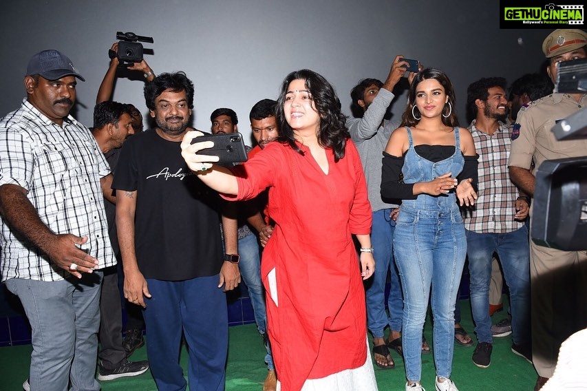 Charmy Kaur Instagram - 2 Nd week , mid week .. fulls fulls fulls 🤩🤩 U guys r unbelievably amazing 😘😘😘 Sircilla Vimal theatre n kamareddy Shanti Theater coming to u today #successtour #ismartshankar ISMART BLOCKBUSTER 💪🏻 Karimnagar, India