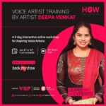Deepa venkat Instagram - So happy I'm finally able to share this with you!!!!! I have been receiving so many queries about what one can do to become a voice artiste. Now this is something very close to my heart and what I'm extremely passionate about. It's not a question I can easily respond to because it needs more than just a few minutes. So here it is!! With great excitement and anticipation, I present to you, in collaboration with @vrfbrand and @arunnsk23, a workshop for aspiring voice artistes😊 This is going to be a detailed and interactive, two-day workshop, on the 9th and 10th of January, 2021, via zoom sessions. You can register yourself through BookMyShow, check the link in bio. #voiceartiste #voiceoverartiste #dubbing #dubbingartiste #onlineworkshop