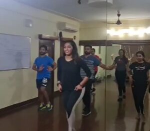Devadarshini Instagram - My daughter @niyathiofficial 's very first class as a zumba trainer. Super graceful and super exhausting! Keep it up girl❤