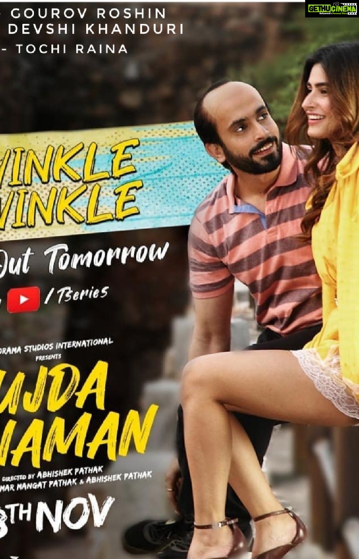 Devshi Khandur Instagram - TWINKLE TWINKLE LYRICS - @devshikhanduri MUSIC - @gmanrises @gourovroshin SINGER - @tochiraina MUSIC LABEL - @tseries.official MOVIE - UJDA CHAMAN DIRECTOR - @abhishekpathakk PRODUCER - @kumarmangatpathak @panorama_studios