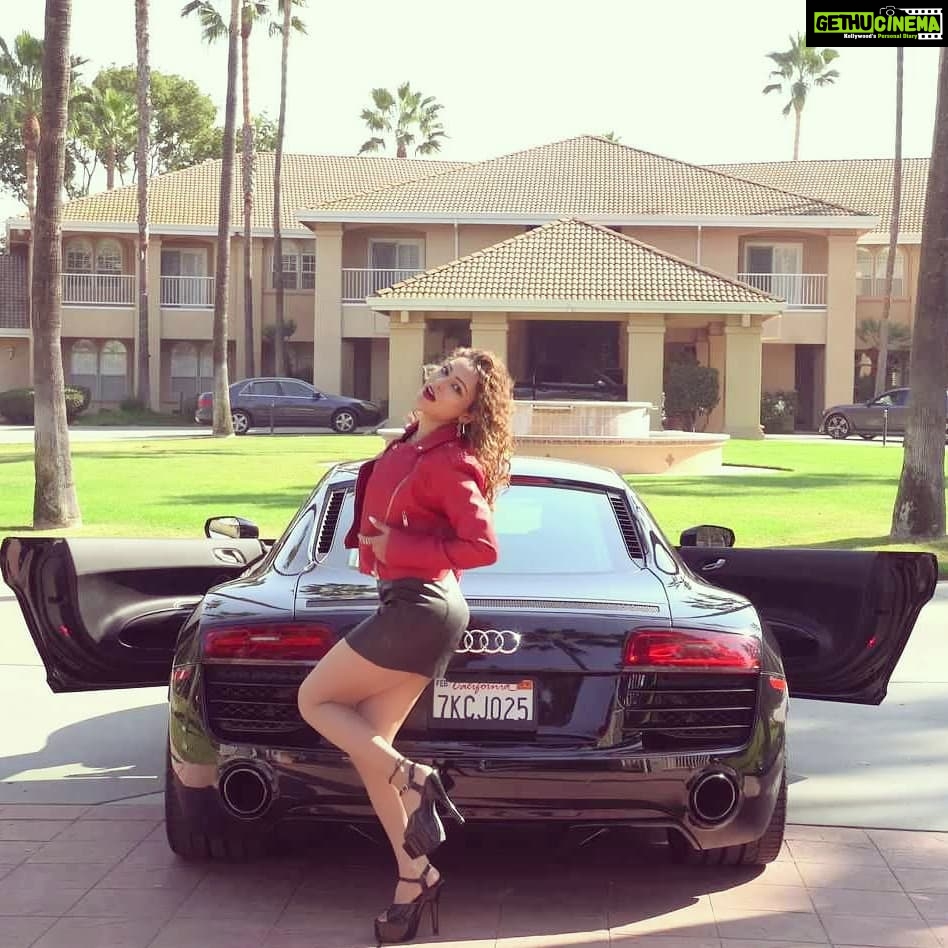 Devshi Khandur Instagram - While shooting my music video "HEELS MERI HIGH HEIN " #devshikhanduri #actress #shoot #zeemusic #rapper #lyricist #musicvideo #america #shortskirt #latest #trend #california #car #travel #beauty #fashion #hot #highheels #jacket #skirt #audi #luxary #lifestyle #audisports #girlwhotravel #millionairelifestyle #highfashion #model #fun #follow California