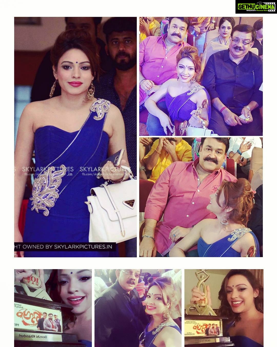 Devshi Khandur Instagram - received award for our blockbuster film oppam ....holding this momento makes me feel so happy and proud Wonderful sucessparty event of our movie oppam at kochi . After finishing 101 days still movie running successfully. Feeling blessed to be part of oppam team . @devshikhanduri #priydarshan #mohanlal #movie #oppam #sucessparty #101days #runningsucessfully #mohanlal #priydarshan #devshikhanduri Cochin, Kerala