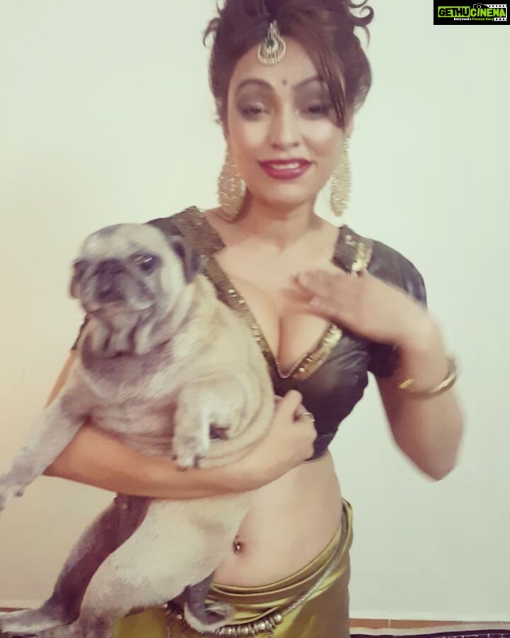 Devshi Khandur Instagram - Devshi and jadu wishing you very happy diwali #diwali #devshikhanduri #jadu #diwalipics #devshidiwali #lamps #festival #light #truth #nocrackers #traditional #sweets #celebration #navalpiercing #sare #ilovemypet #mybaby #iamfestival #devshi&jadu #bollywoodactress #pug🐶 #indianhottie #smile #laugh #dance #enjoy