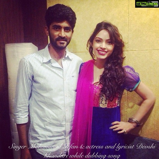 Devshi Khandur Instagram - Dubbing song with singer Mohammad Irfan Ali He lent his voice for many hit songs like " dil sambhal ja Zara from murder 2""Baarish" from Yaariyan, "Muskurane" from Citylights, "Banjaara" from Ek Villain, "Dard Dilo Ke" from The Xpose and "Tu Hi Tu" from Kick. Beautiful Music composed by vikram khajuria Song penned by devshi khanduri