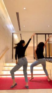 Dhanya Balakrishna Instagram - Why be moody when u can shake ur booty? 💃🏻👯‍♂️🕺🏻🤪🧚🏽‍♂️🦄🖤 #kachabadam #reels #instagood #dancereels #cinema #love #actor #indiancinema #happy #instalike @misha_narang