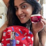 Dhanya Balakrishna Instagram - I’m absolutely loving these cute gift packs by @olayindia & guess what? They are perfect for your Am & Pm Regimen 🤍 The red pouch consists of Olay Regenerist Micro-sculpting Cream - this one is a cult favourite as it has the goodness of Hyaluronic acid & keeps the skin firm all day. And the Retinol 24 Serum is to be used at night as it has Retinol which helps you achieve plump & glowy skin the next morning! It’s basically beauty sleep in a bottle 🥰 The purple pouch consists of my 2 favourite moisturisers. In the day I apply the Olay Collagen Peptide 24 Moisturiser which has collagen & niacinamide and keeps the skin plump, glowy and bouncy - looking all day long. The Retinol 24 Moisturiser provides overnight hydration and is perfect for your nighttime skincare routine 🙌🏻 You can also gift these to your loved one, use code: OLAYUC30 to get 30% off 🎉 #Ad #UnwindWithOlay #Skincare #YouGoGirlGiftPack #AroundTheClockSkincareGiftPack @olayindia