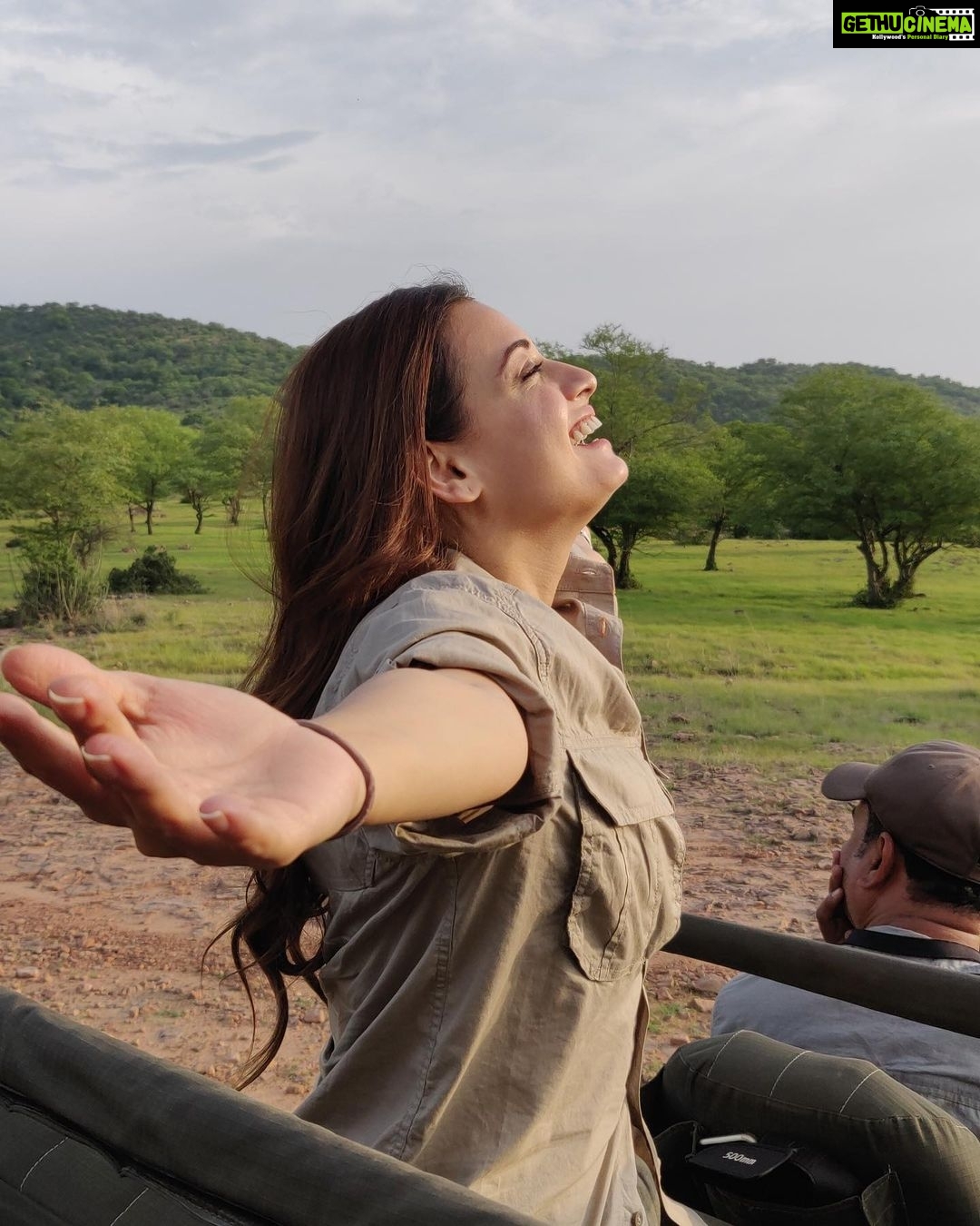 Dia Mirza Instagram - βIf we kill off the wild, then we are killing a part of our souls.β - Jane Goodall #WednesdayWisdom from my hero @janegoodallinst πβ¨ Photo of me by @vivek4wild Photos of wildlife by me π #GenerationRestoration #IAmNature #GlobalGoals #SDGs #BornWild India