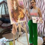 Eshanya Maheshwari Instagram - Working on self development is best way to spend this self- isolation period.... 😊 I am working on my painting skills trying to catchup with something I am passionate about.... 😁🎨🧑🏻‍🎨🙋🏻‍♀️ #homebond #quarantine #art #painting #canvaspainting #covid_19 #stayhome #lockdown #eshanyamaheshwari #selfdevelopment #learning