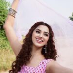 Eshanya Maheshwari Instagram - Main apni favorite hoon 😜💗🌷in this dress by @lavanyathelabel 😍 my love for Bollywood films and songs are clearly visible😁 Outfit- @lavanyathelabel Photographer- @ajayyparmar Make up- @zuberiya_ansari Hair/ @hummi_chummi #filmy #bollywood #indiandresses #desigirl #eshanyamaheshwari #instablogger #fashionblogger #styleblogger #blogger