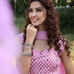 Eshanya Maheshwari Instagram - Main apni favorite hoon 😜💗🌷in this dress by @lavanyathelabel 😍 my love for Bollywood films and songs are clearly visible😁 Outfit- @lavanyathelabel Photographer- @ajayyparmar Make up- @zuberiya_ansari Hair/ @hummi_chummi #filmy #bollywood #indiandresses #desigirl #eshanyamaheshwari #instablogger #fashionblogger #styleblogger #blogger