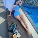 Eshanya Maheshwari Instagram - My kind of Monday blues 💙 Enjoying my day in the pool at this beautiful property THE MANOR villa in Lonavala by @zuperstays @zuper_solutions 💙 #mondayblues #zuperstays #luxryvillas #poolside #holiday #chillvibes #timeforbreak #bestgetaway #villalife #picoftheday #sexyandsassy #instatravel #travelblogger