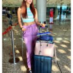 Eshanya Maheshwari Instagram - Don’t worry. Don’t cry. Drink coffee and fly ✌🏻🙃✈️ . . Jogger’s- 💜 @missa_more_clothing #airportlook #comfyoutfit #joggers #flyhigh #peaceout #travel #ootd #esshanya #esshanyamaheshwari Terminal 2 Chatrapati Shivaji Terminal Mumbai