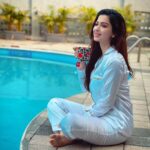 Eshanya Maheshwari Instagram - “I’m old school, I still like flowers, real dates and conversations through sunrise and sunset...☺️ . . Comfy night-suit by @ambraee_ Venue- @jumbopoolvilla . . #freshmornings #sunrise #happiness #peace #morningtea #pajamas #instatravel #travelblogger #lifestyleblogger #fashionblogger #esshanya